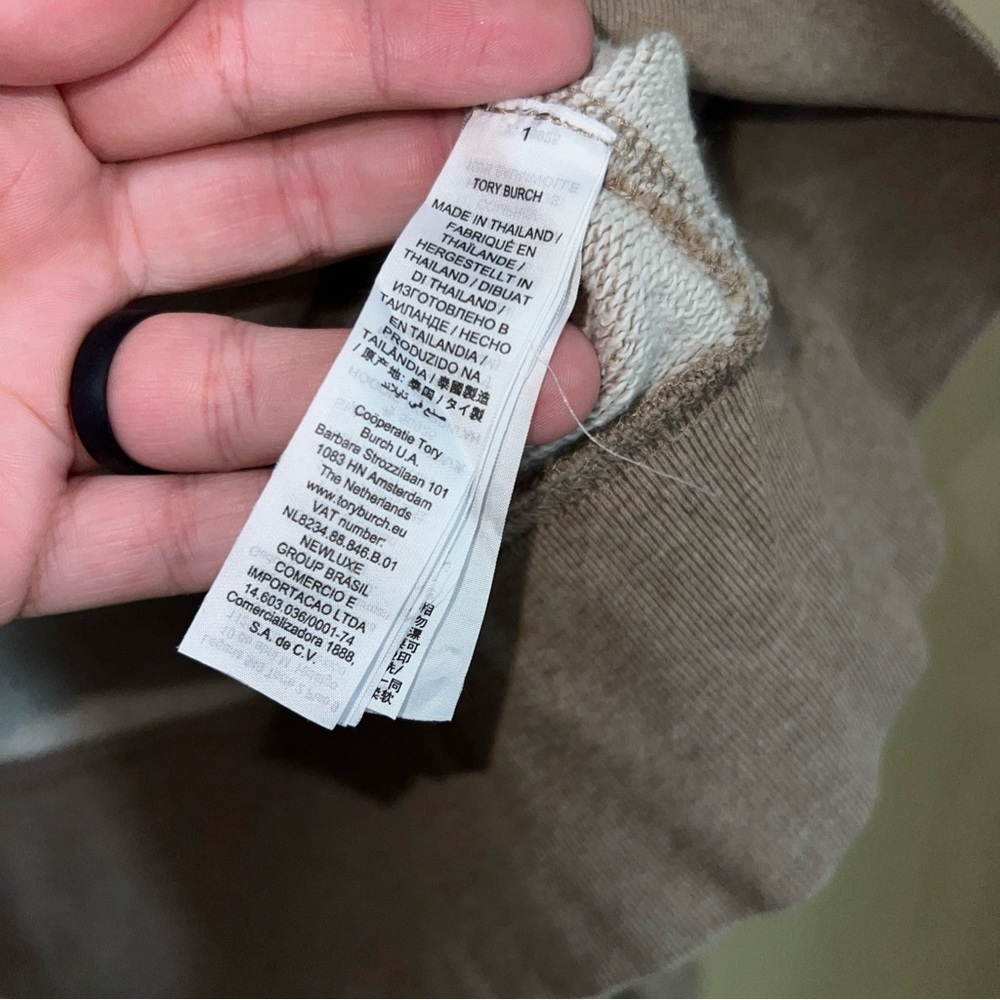 Tory Burch Sport Hoodie Size Medium Tan - Picture 4 of 5